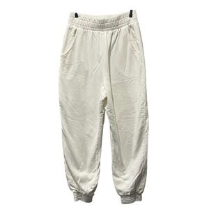 Nonchalant Label Womens Anita High Rise Jogger Sweatpants Off-White Large Fleece
